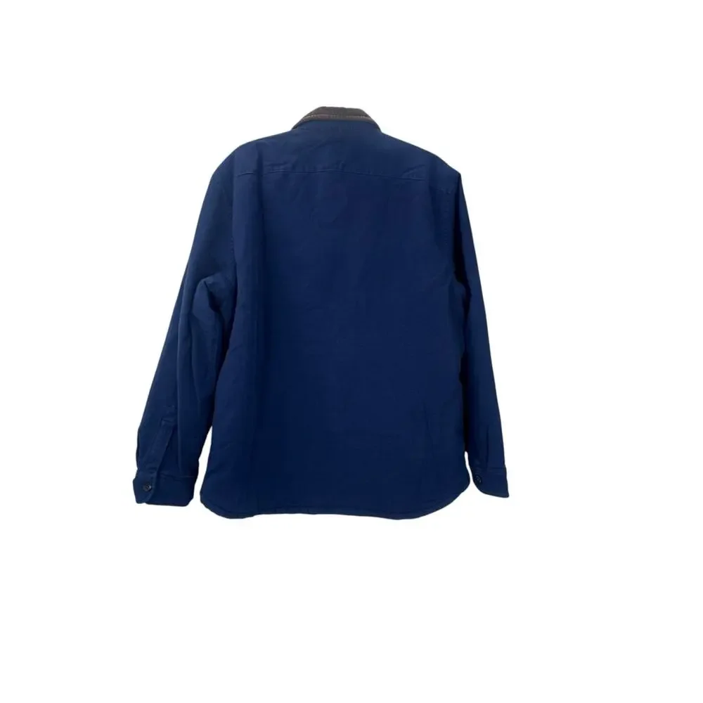 J. Crew Men's Sherpa-Lined Duck Canvas Shirt-Jacket Twilight Blue Size L NWT